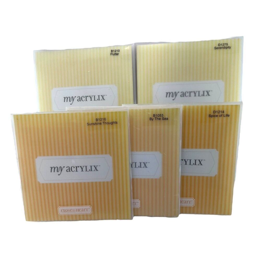 Close to My Heart My Acrylix Lot of 5 Stamp Set Butterflies Beach Cooking Shape